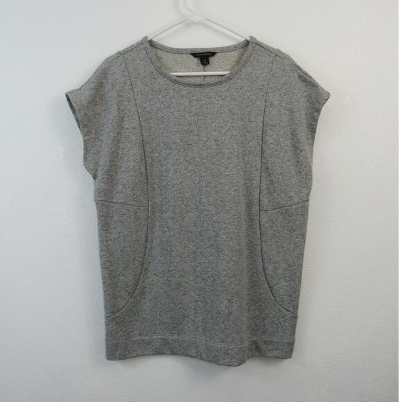 Banana Republic Medium Heather Grey Short Sleeve Sweater Vest Gray Women’s - Picture 1 of 4